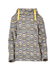 Kolorowa bluza z kapturem z cyfrowo drukowanej dzianiny bawełnianej. Bluza z odjechanym folkowym motywem meksykańskich czaszek.